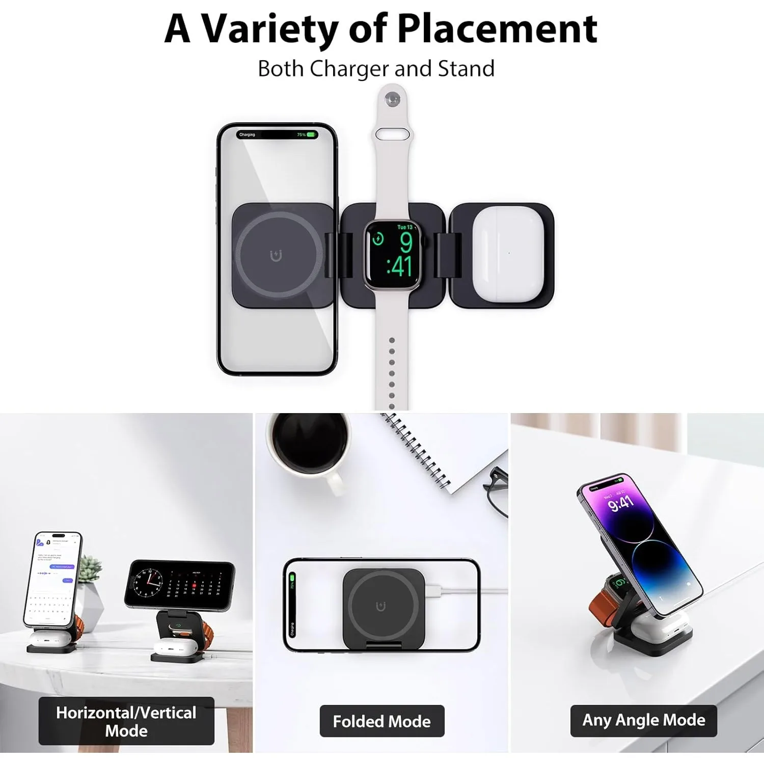 Foldable 3 in 1 Fast Wireless  - Smartwatch Ac ulasan dan harga