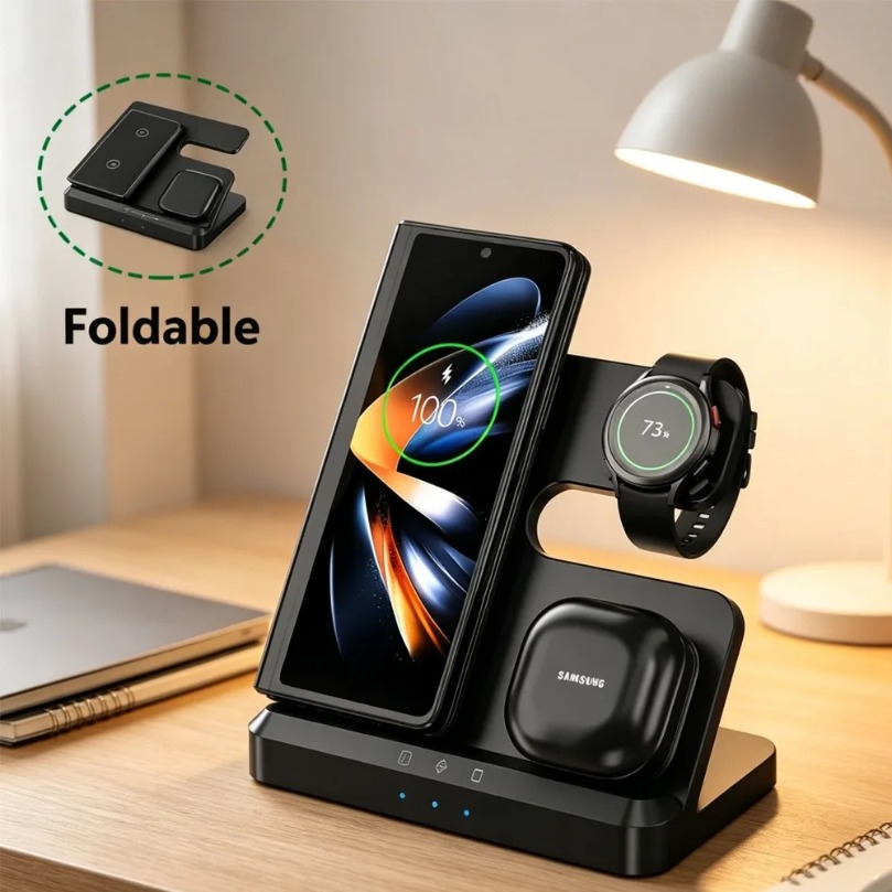3 in 1 Fast Wireless Charger F - Smartwatch Ac ulasan dan harga