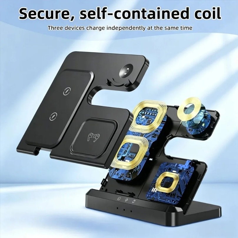 3 in 1 Fast Wireless Charger F - Smartwatch Ac ulasan dan harga