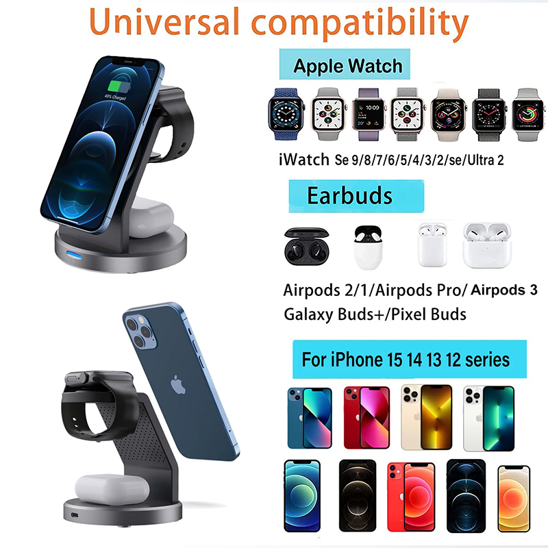 3 In 1 Wireless Charger Stand  - Smartwatch Ac ulasan dan harga