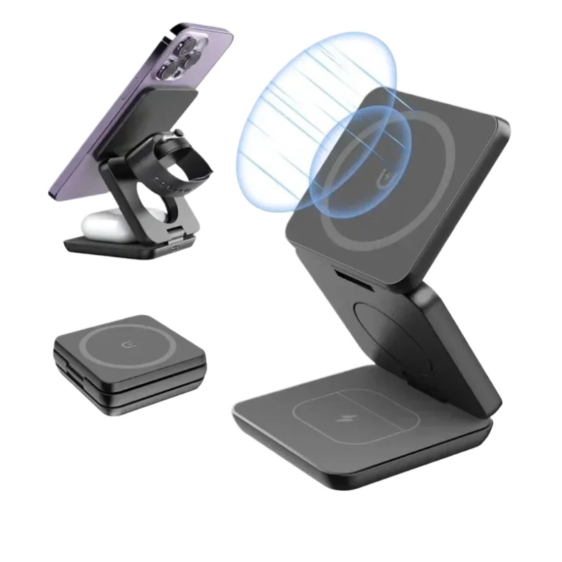 3 in 1 Foldable Magnetic Wirel - Smartwatch Ac ulasan dan harga