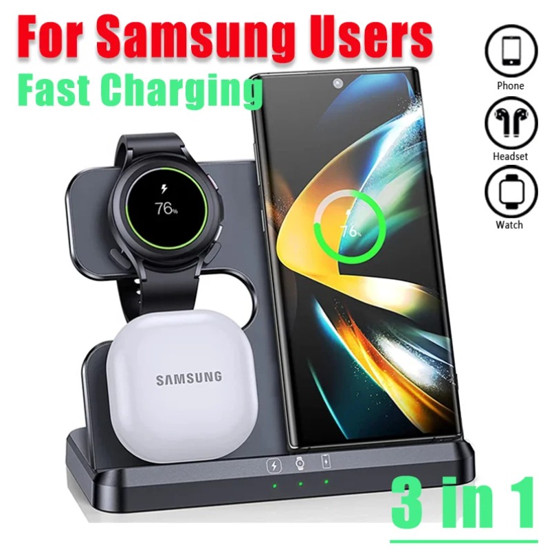 3 in 1 Fast Wireless Charger S - Smartwatch Ac ulasan dan harga