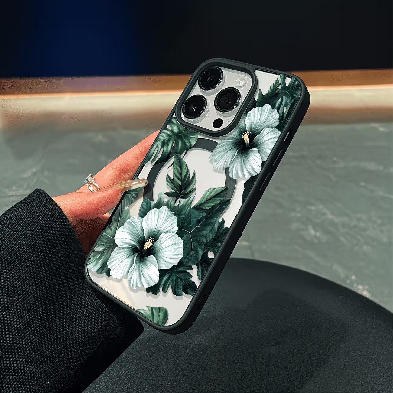 Green Floral Print Phone Case  - Apple Iphone 15 ulasan dan harga