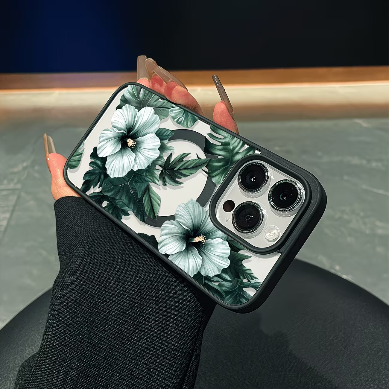 Green Floral Print Phone Case  - Apple Iphone 15 ulasan dan harga